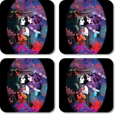 

Crackndeal Square Medium Density Fibreboard Coaster Set(Pack of 4), Multicolor
