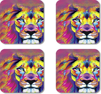 

Crackndeal Square Medium Density Fibreboard Coaster Set(Pack of 4), Multicolor