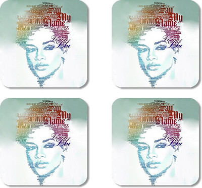 

Crackndeal Square Medium Density Fibreboard Coaster Set(Pack of 4), Multicolor