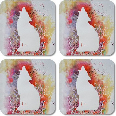 

Crackndeal Square Medium Density Fibreboard Coaster Set(Pack of 4), Multicolor