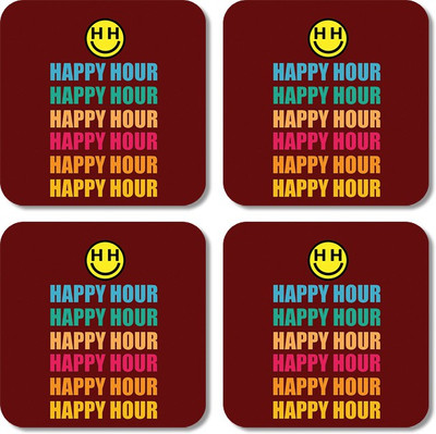 

Crackndeal Square Medium Density Fibreboard Coaster Set(Pack of 4), Multicolor