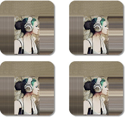 

Crackndeal Square Medium Density Fibreboard Coaster Set(Pack of 4), Multicolor