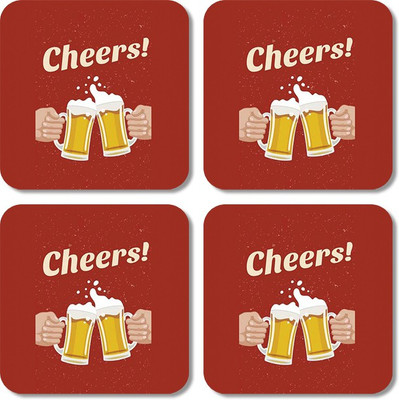 

Crackndeal Square Medium Density Fibreboard Coaster Set(Pack of 4), Multicolor
