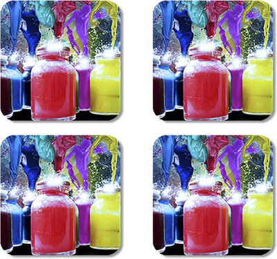 

Crackndeal Square Medium Density Fibreboard Coaster Set(Pack of 4), Multicolor