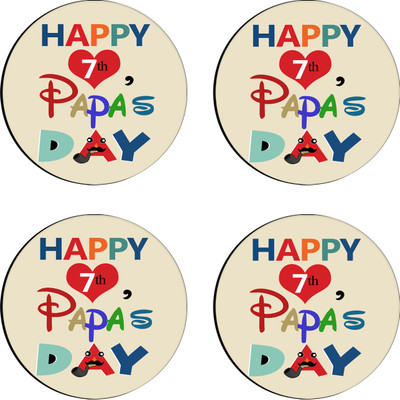 

Tied Ribbons Round Wood Coaster Set(Pack of 4), Multicolor