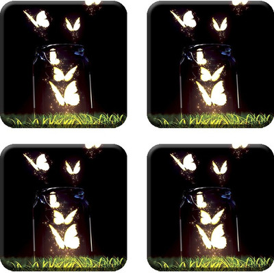 

Crackndeal Square Medium Density Fibreboard Coaster Set(Pack of 4), Multicolor