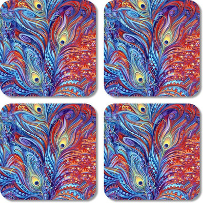 

Crackndeal Square Medium Density Fibreboard Coaster Set(Pack of 4), Multicolor