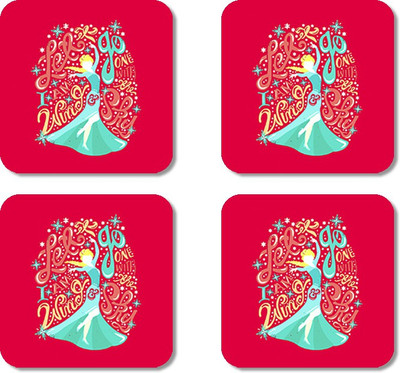 

Crackndeal Square Medium Density Fibreboard Coaster Set(Pack of 4), Multicolor