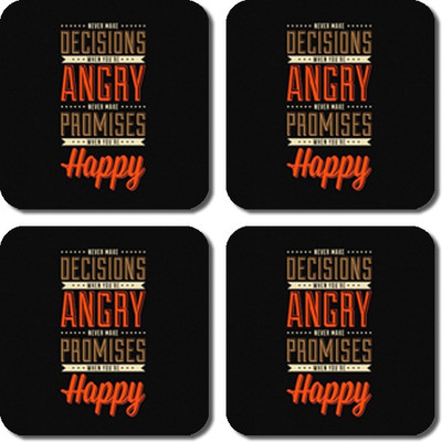 

Crackndeal Square Medium Density Fibreboard Coaster Set(Pack of 4), Multicolor