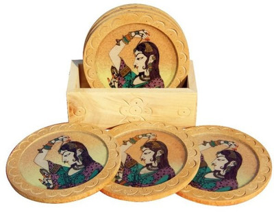 50% OFF on Handicrafts Paradise Round Gemstone Coaster Set(Pack of 6)