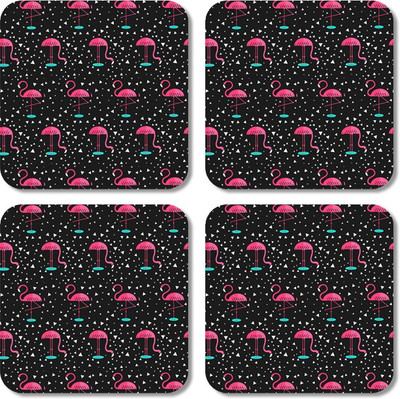 

Crackndeal Square Medium Density Fibreboard Coaster Set(Pack of 4), Multicolor