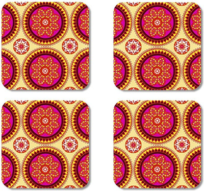 

Crackndeal Square Medium Density Fibreboard Coaster Set(Pack of 4), Multicolor