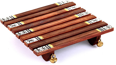 

Indikala Square Wood Coaster(Pack of 1), Brown