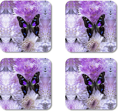 

Crackndeal Square Medium Density Fibreboard Coaster Set(Pack of 4), Multicolor