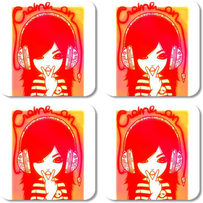 

Crackndeal Square Medium Density Fibreboard Coaster Set(Pack of 4), Multicolor