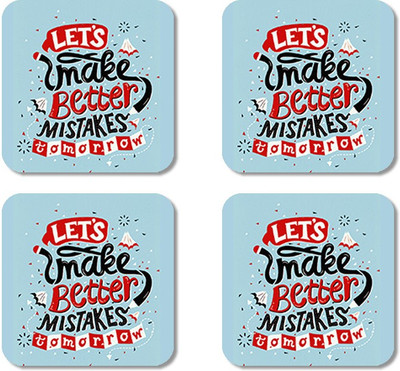 

Crackndeal Square Medium Density Fibreboard Coaster Set(Pack of 4), Multicolor