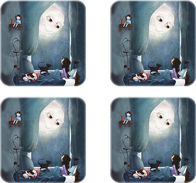 

Crackndeal Square Medium Density Fibreboard Coaster Set(Pack of 4), Multicolor