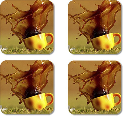 

Crackndeal Square Medium Density Fibreboard Coaster Set(Pack of 4), Multicolor