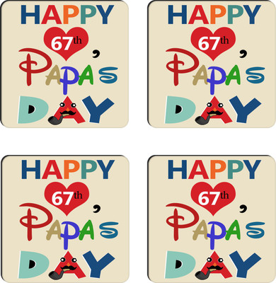 

Tied Ribbons Square Wood Coaster Set(Pack of 4), Multicolor