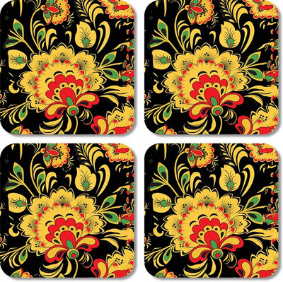 

Crackndeal Square Medium Density Fibreboard Coaster Set(Pack of 4), Multicolor