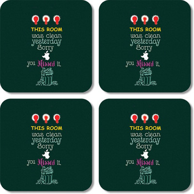 

Crackndeal Square Medium Density Fibreboard Coaster Set(Pack of 4), Multicolor