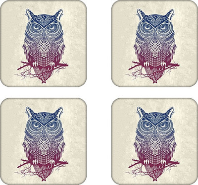 

Crackndeal Square Medium Density Fibreboard Coaster Set(Pack of 4), Multicolor