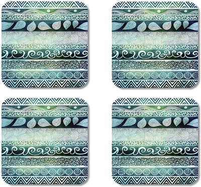 

Crackndeal Square Medium Density Fibreboard Coaster Set(Pack of 4), Multicolor