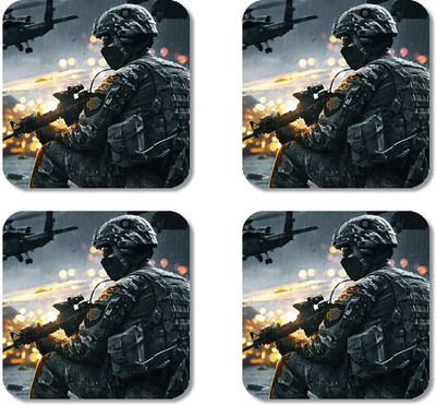 

Crackndeal Square Medium Density Fibreboard Coaster Set(Pack of 4), Multicolor
