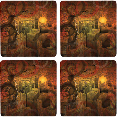 50% OFF on Posterboy Square Medium Density Fibreboard Coaster Set(Pack of 4)