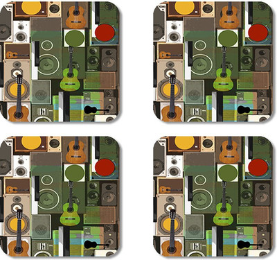 

Crackndeal Square Medium Density Fibreboard Coaster Set(Pack of 4), Multicolor