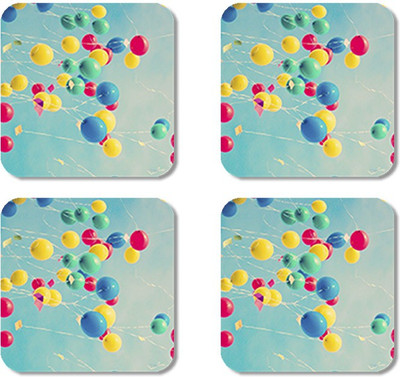 

Crackndeal Square Medium Density Fibreboard Coaster Set(Pack of 4), Multicolor