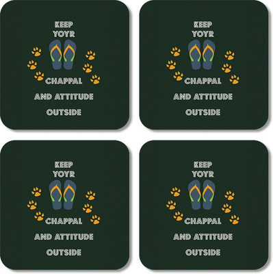 

Crackndeal Square Medium Density Fibreboard Coaster Set(Pack of 4), Multicolor