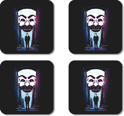 

Crackndeal Square Medium Density Fibreboard Coaster Set(Pack of 4), Multicolor