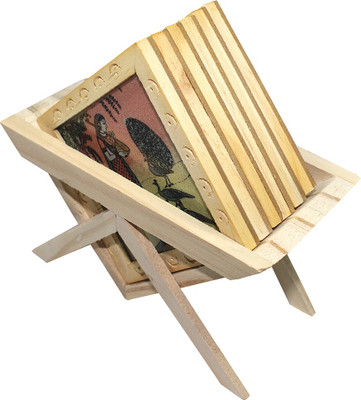 

Bhavikaa Square Wood Coaster Set(Pack of 6), Multicolor