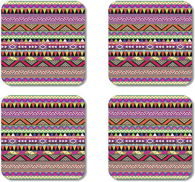 

Crackndeal Square Medium Density Fibreboard Coaster Set(Pack of 4), Multicolor