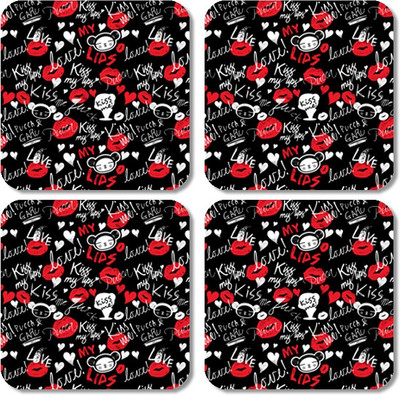 

Crackndeal Square Medium Density Fibreboard Coaster Set(Pack of 4), Multicolor
