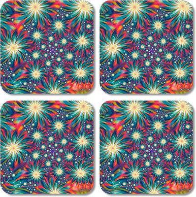 

Crackndeal Square Medium Density Fibreboard Coaster Set(Pack of 4), Multicolor