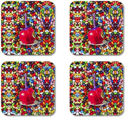 

Crackndeal Square Medium Density Fibreboard Coaster Set(Pack of 4), Multicolor