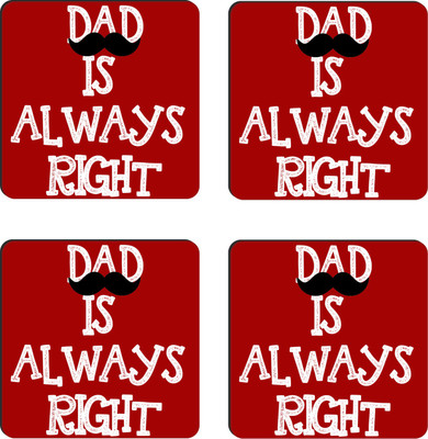 

Tied Ribbons Square Wood Coaster Set(Pack of 4), Multicolor