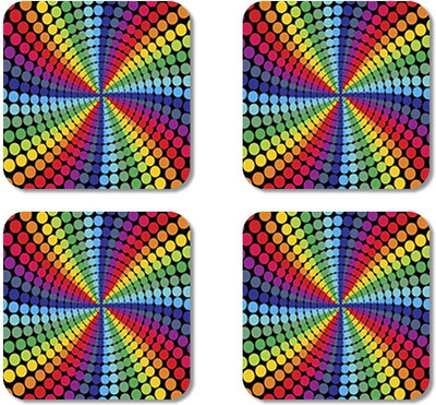 Crackndeal Square Medium Density Fibreboard Coaster Set(Pack of 4), Multicolor