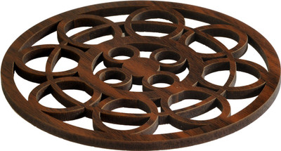 SEHAZ ARTWORKS Round Reversible Medium Density Fibreboard Coaster Set(Pack of 4)