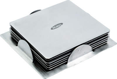 KOKO Square Steel Coaster(Pack of 6)