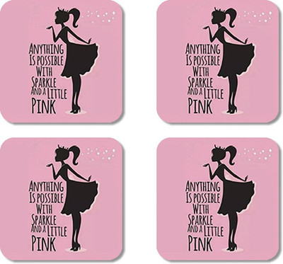 

Crackndeal Square Medium Density Fibreboard Coaster Set(Pack of 4), Multicolor