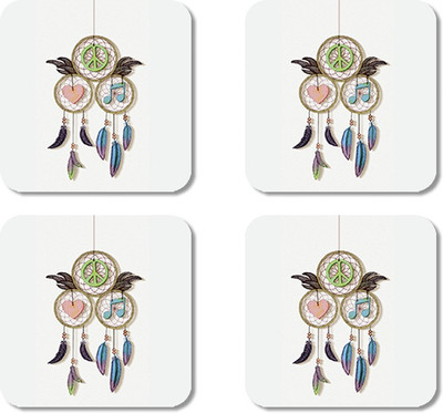 

Crackndeal Square Medium Density Fibreboard Coaster Set(Pack of 4), Multicolor