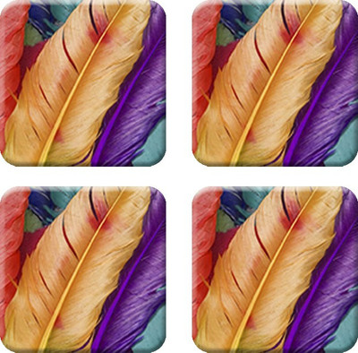 

Crackndeal Square Medium Density Fibreboard Coaster Set(Pack of 4), Multicolor