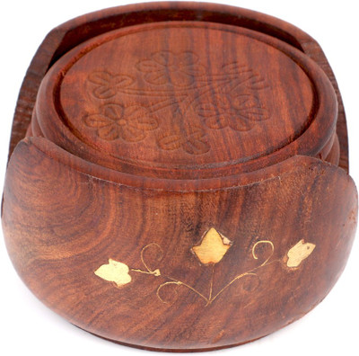 

Craft Trade Oval Wood Coaster Set(Pack of 6), Brown