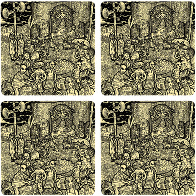 50% OFF on Posterboy Square Medium Density Fibreboard Coaster Set(Pack of 4)