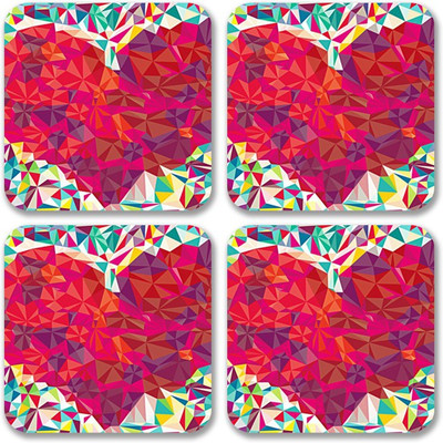 

Crackndeal Square Medium Density Fibreboard Coaster Set(Pack of 4), Multicolor