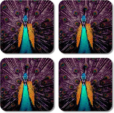 

Crackndeal Square Medium Density Fibreboard Coaster Set(Pack of 4), Multicolor