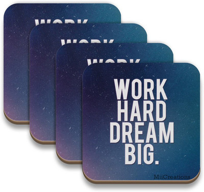

MiiCreations Square Medium Density Fibreboard Coaster Set(Pack of 4), Multicolor